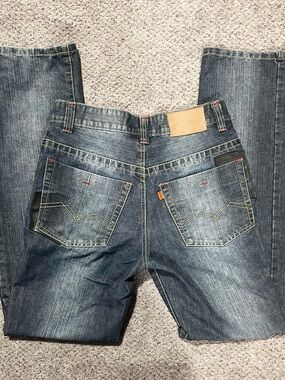 Vintage Y2K Armani Inspired Jeans Distressed Wash Straight Leg Denim Size 29